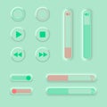 Set of vector editable neomorphic buttons.